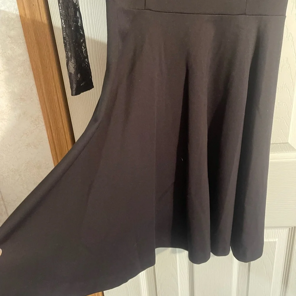 NWT BB DAKOTA Lace Off the Shoulder Black Knee Length Dress - Picture 8 of 14